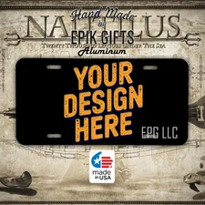 12x6 Fully Custom Metal License Plate add Logo Art Words Text Company Any Design