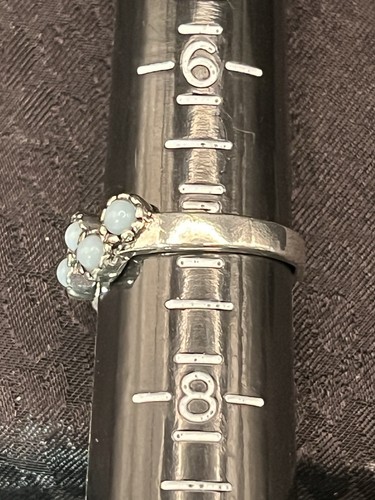 A Group Lot Of 6 Art Deco 925 Sterling Silver Rings Rhinestones Faux Turquoise - Picture 9 of 16