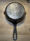 Griswold No 4 Large Block logo Lbl nickel plated Cast Iron Skillet Pan Cracked