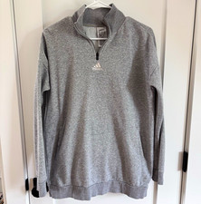adidas Golf Women's Gray 1/4 Zip Fleece Pullover Sweatshirt w/ Pockets S