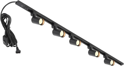 5-Light LED Plug-In Track Lighting Kit with 39'' Rail, Modern Black Design
