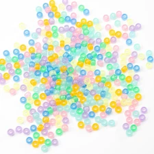 1000 Pcs Acrylic 9 Color Pony Beads 6x9mm Bulk Glow in The Dark for Necklace,...