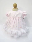 Will'beth Preemie Baby Girl Frilly Pink Heirloom Dress w/Lace Sz00 Dolls NWT