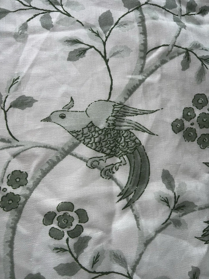 "HERMOSAS CORTINAS PLISADAS BRUNSCHWIG&FILS ~ VERDE Y BLANCO ~ CHINOISERIE, INODORO 90"" L" Foto 3 de 4