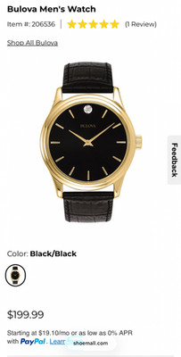 Bulova 97F55 Wrist Watch for Men, gold with black leather band, Perfect conditio
