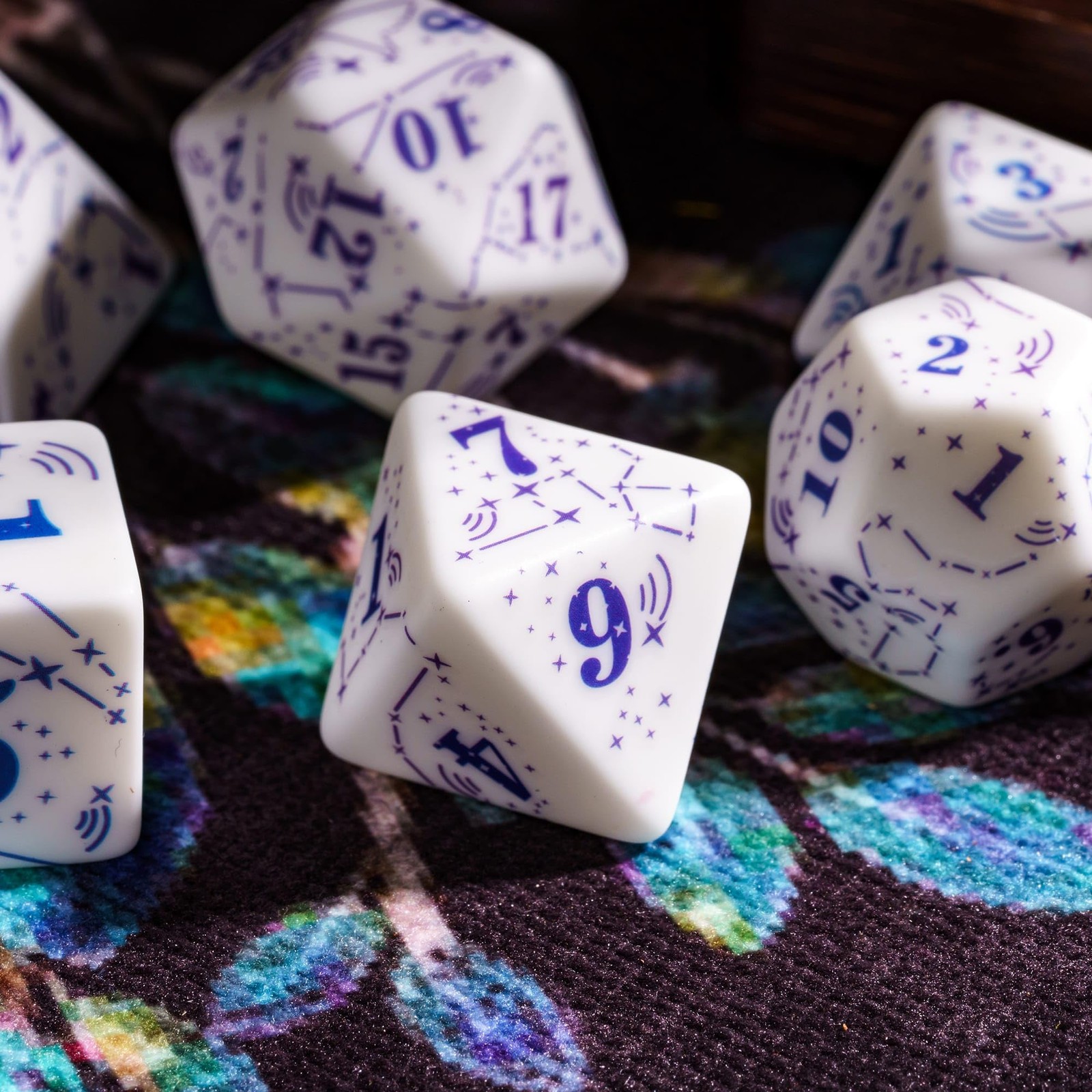 HDdais DND Dice Set 7PCS Resin RPG Polyhedral Dice w/ Case for D&D ...