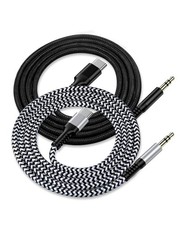 iPhone 17 USB C Aux Cord for Car 2Pack/3.3ft , C to 3.5mm 2 White, Black