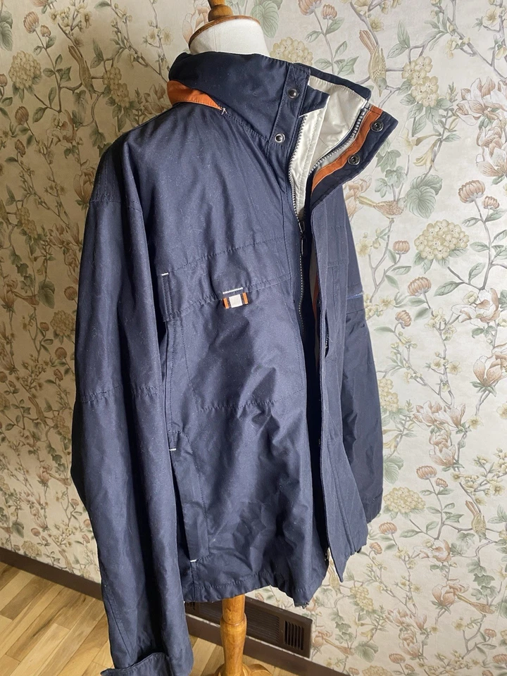 Chaqueta Técnica Vintage Caribbean Joe Let Go Azul Poliéster Ventilado Talla Grande Foto 2 de 4