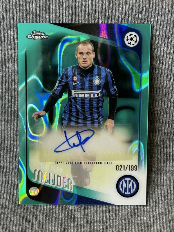 Topps Chrome UCC Wesley Sneijder Aqua Lava Refractor CLA-WS Auto  21/199 CL565