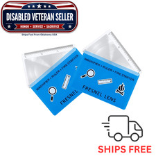 2 Pack Pocket Credit Card 4X Magnifier BLUE Protective Sleeve Ships Free