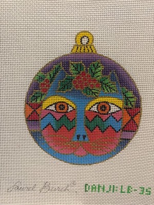 Lauren Burch Handpainted Cat Ornament on 13 mesh