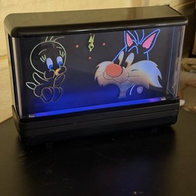 1988 Tweety Sylvester Gemini NUON Blacklight Neon Clock Warner Bros Works USA