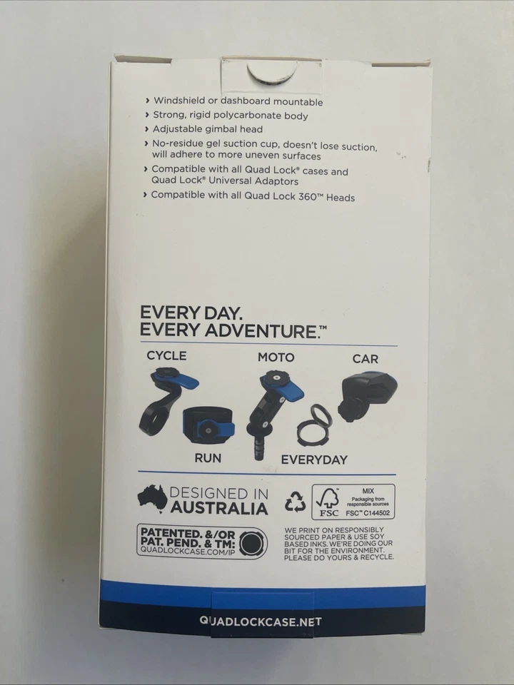 Quad Lock Car Phone Holder Suction Windshield Dash Mount, windscreen Mount - Image 4 of 4