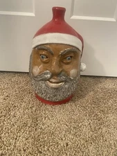 Santa Face Jug, Folk Art, Pottery, Christmas Marvin Bailey
