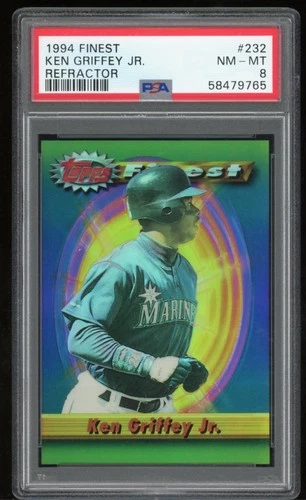 1994 Topps Finest Ken Griffey Jr Refractor #232 PSA 8