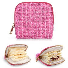 Small Travel Jewelry Case, Jewelry Pouch Bags with Zipper, 6-Layer Velvet Org...