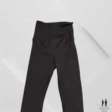 Carbon 38 Women's Size XS Black High Waisted 7/8 Cropped Ribbed Leggings