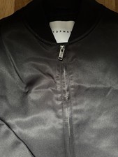 Topman Men's Smart Bomber Jacket Size medium BNWT Black Zip Up