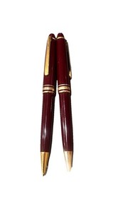 Montblanc Meisterstuck Ballpoint Pen & Mechanical Pencil Set W/ Leather Case Vtg