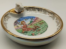 Assiette Bébé Enfant Chauffante Vintage Porcelaine Décor Campagne Collection