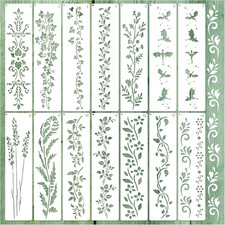 Large Border Flower Stencils for Painting Floral Leaf Stencil Dragon Vine Backgr