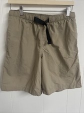 Columbia Mens Shorts Sz S Tan Omni Shade Sun Protection Belted Waist 8" Length