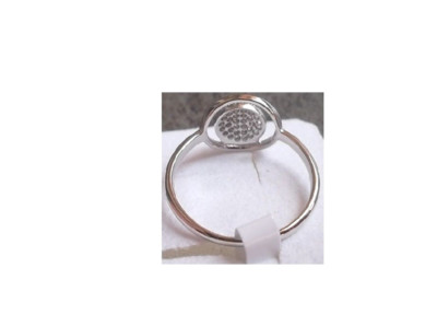 Bague En Argent Massif Et Zircon - Taille 56 - Très Bon état - Occasion
