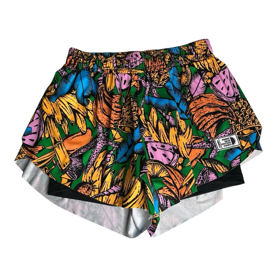 Pantalón Corto Elástico Fluido Zumba Tropics - Estampado Multicolor Talla XS Picante Foto 3 de 4