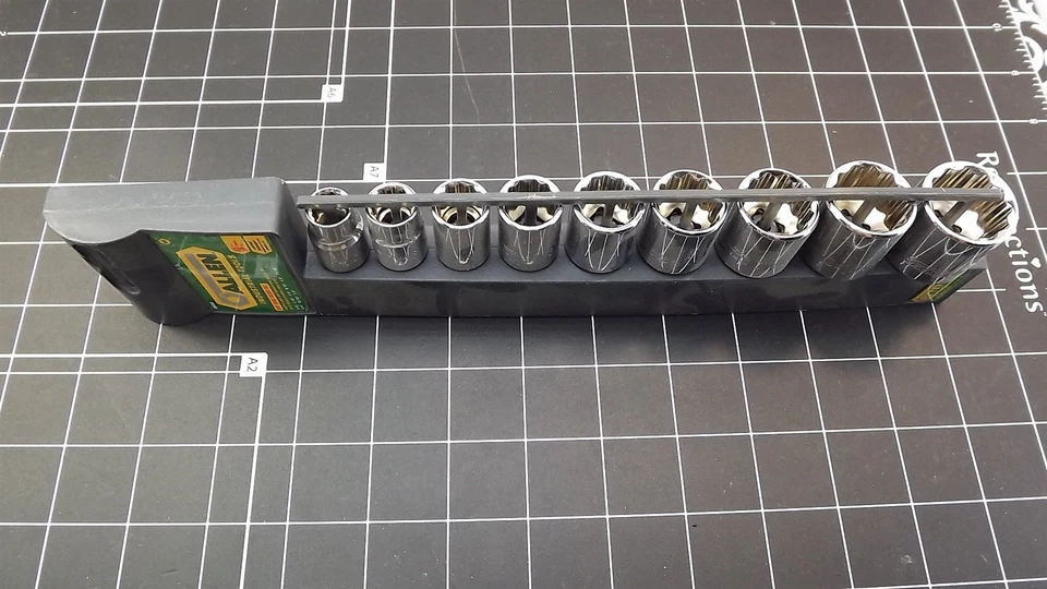 New Allen Industrial Tools 3/8 Drive 9pc Socket Set 3/8 - 7/8 SAE 66639G - Image 2 of 4