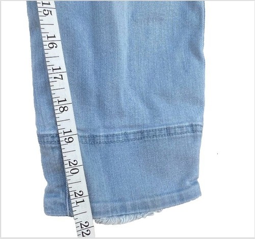 J. Jill - Women's Size 6 Capri Jeans Light Blue Stretch with Cuffed Raw Edge Hem - Picture 11 of 12