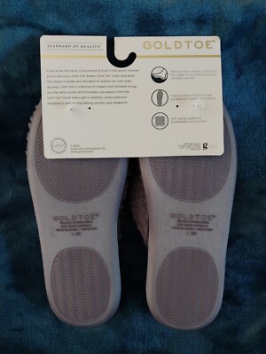 Goldtoe Women's Embossed Faux Fur Slippers Size 9 Purple | eBay