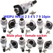 WEIPU WS16 Aviation Plug 2 Pin To 10 pin Metal Male Female Panel Cable Connector