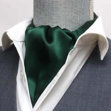CAMELLUCCI Men's Cravat Ascot Emerald Green Gift Box 100%silk A196