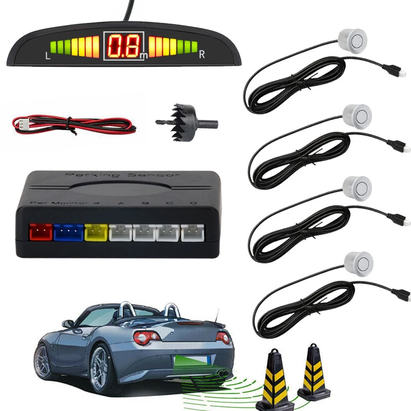 4 Parking Sensors Car Auto Reverse Backup Rear Buzzer Radar System Alarm Kit - Image 4 of 4