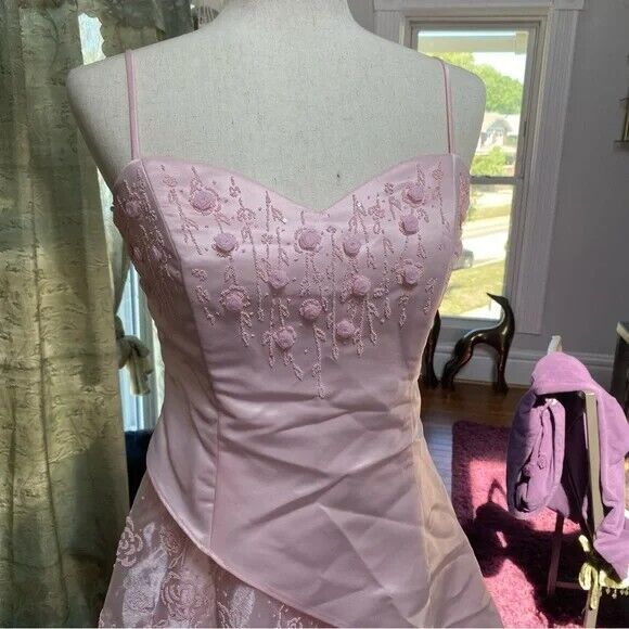 Vintage Pink Special Occasion Dress, Beaded Princ… - image 2