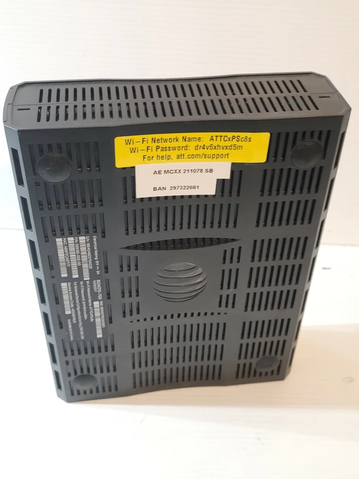 Módem router y cable de alimentación AT&T Arris BGW210-700 puerta de enlace ancha Wi-Fi Foto 3 de 4