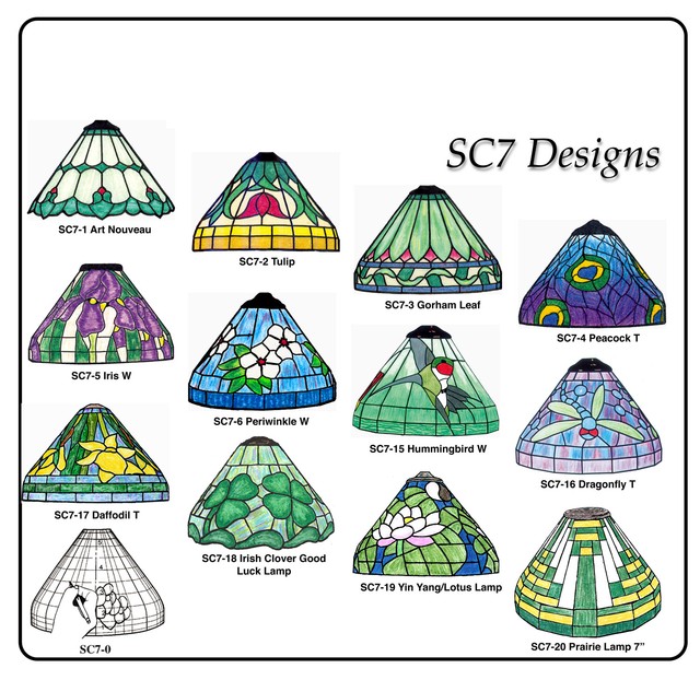HL Worden SC7 Stained Glass Tiffany Lamp Form Mold, Patterns For SC-7 Designs
