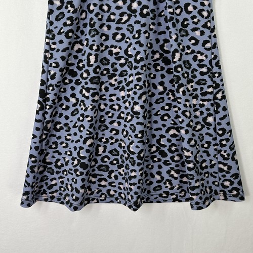 Onzie Tank Dress Women’s Sz XS Blue Leopard Print Built In Shorts Liner Romper - Picture 10 of 13