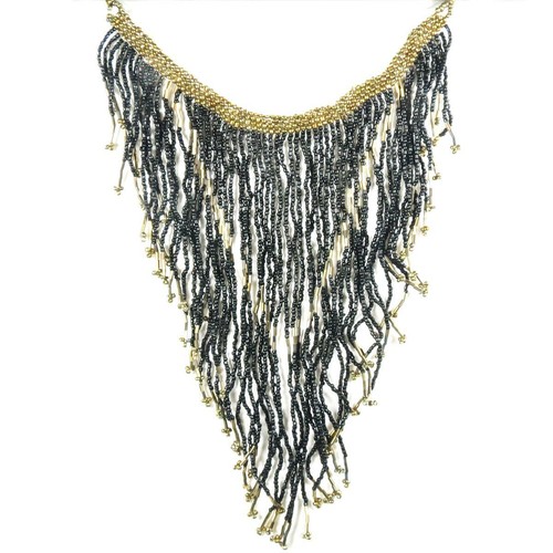 Chandelier Black Silver Glass Seed 