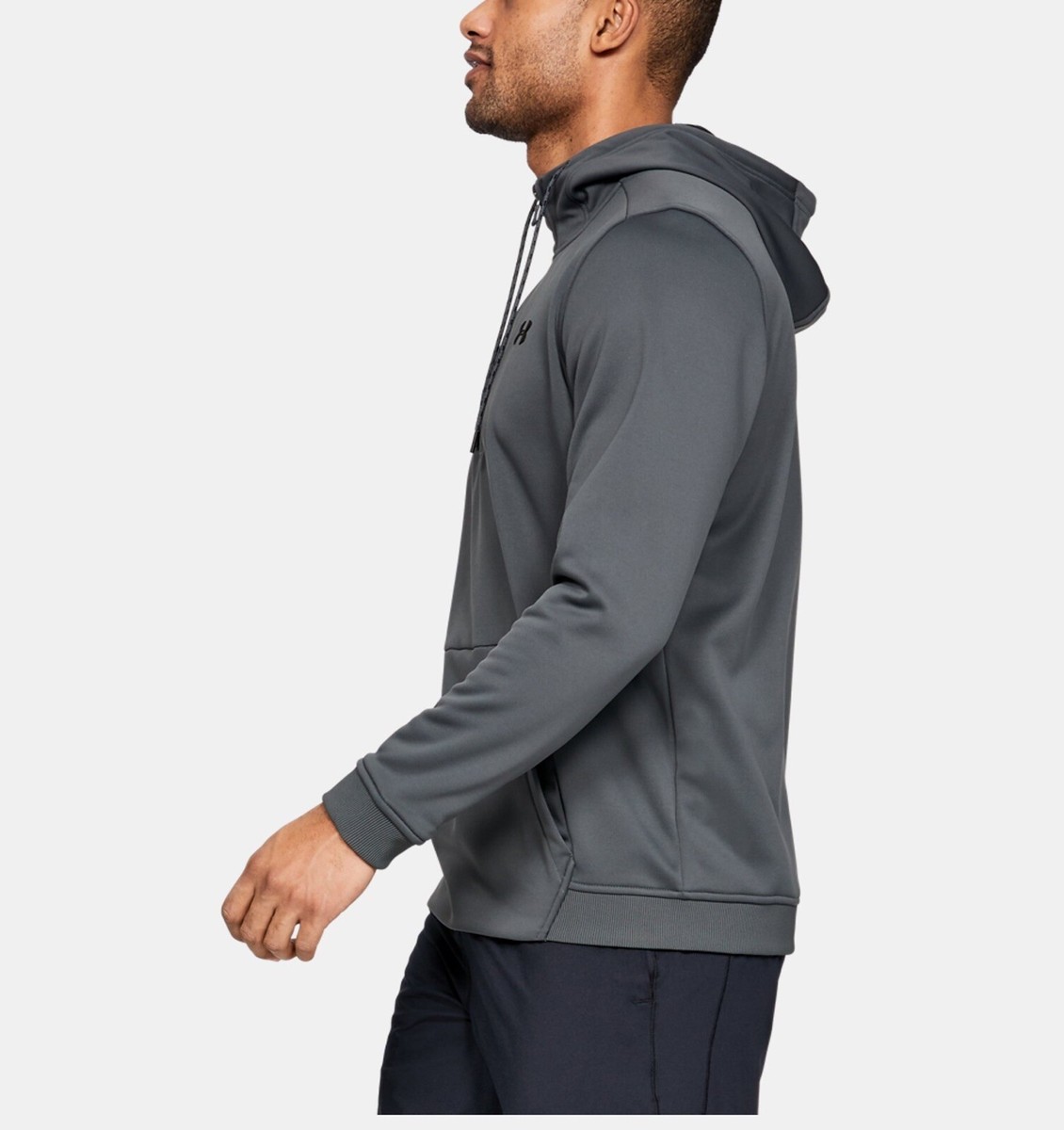 BLK グレー フード付きウェア NEW Under Armour Men's Armour Fleece® ½ Zip Hoodie - Grey