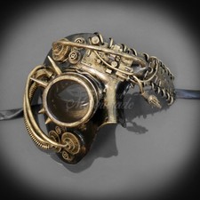 Steampunk Phantom Theater Masquerade Mask for Men - Metallic Gold M39146