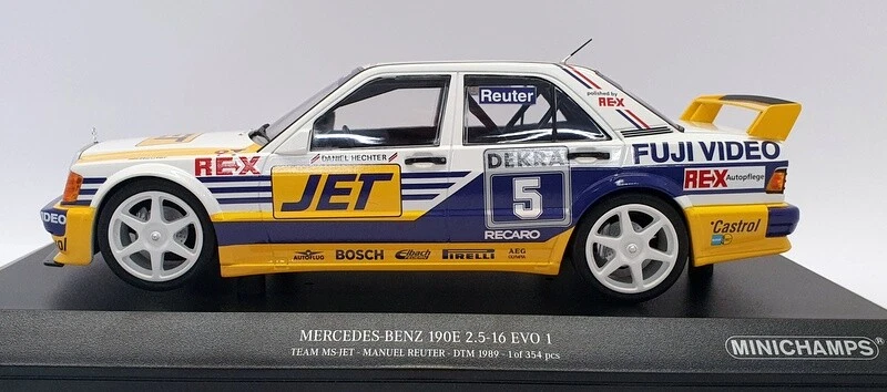 Minichamps 1/18 Scale 155 893605 -Mercedes Benz 190E 2.5-16 EVO 1 #5 Team MS-Jet - Imagen 3 de 4