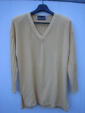 MARC ABBAS, schöner gelber Pullover  mit Zopfmuster, Gr. L