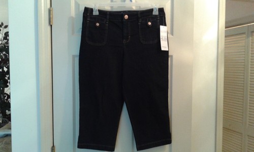 Style&Co Women's Dark Blue Denim Capri's Size 10P New (T014K)