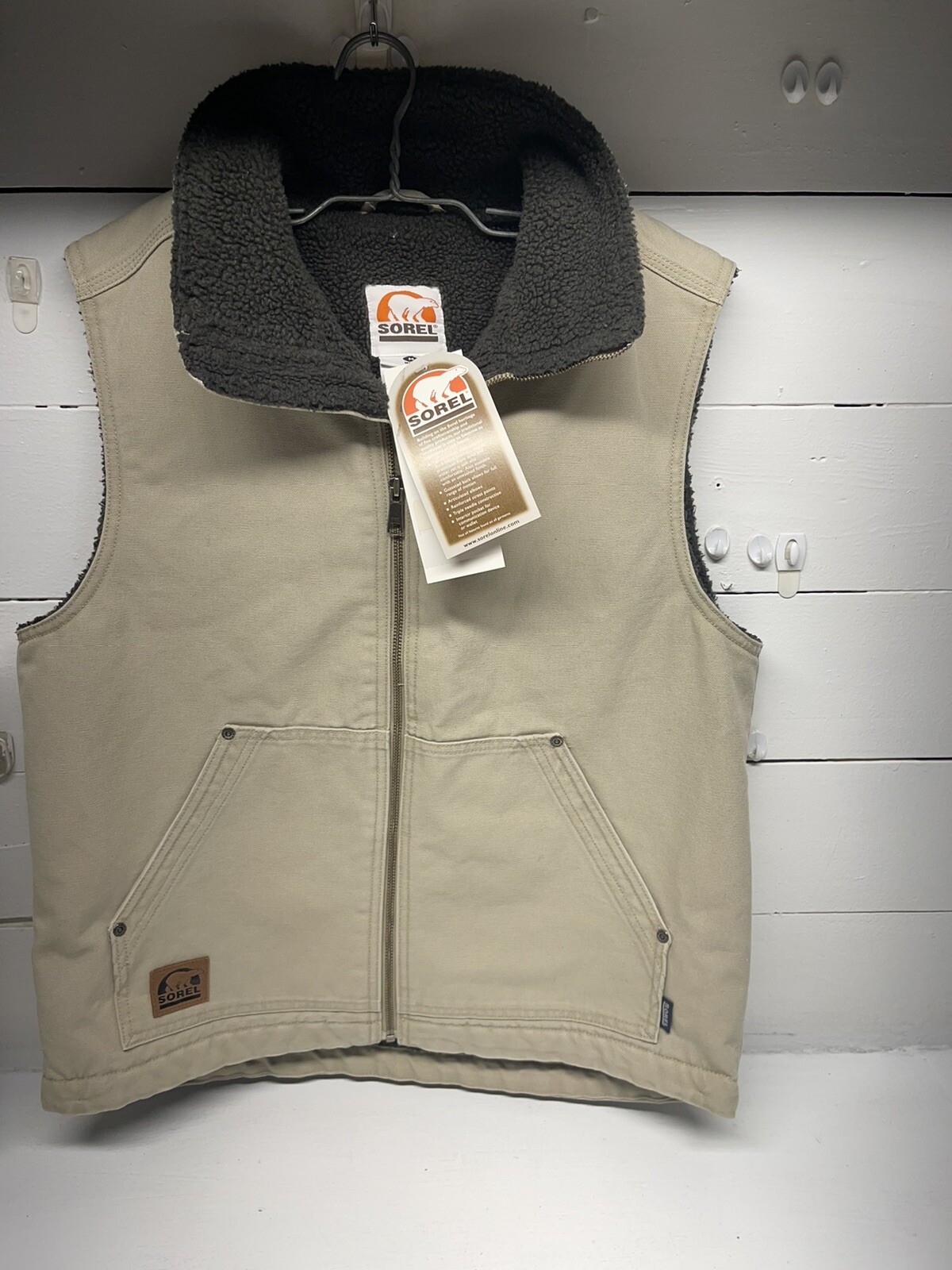 NEW Sorel Mens Tan Medium Canvas Sherpa 