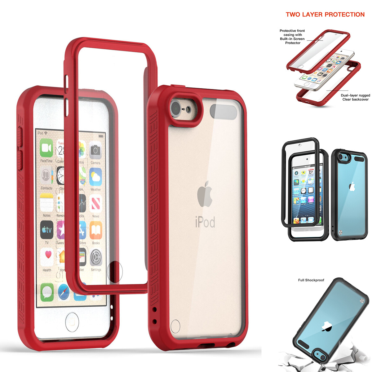 For iPod Touch 7th/6th/5th Generation 360 Case Shockproof Cover