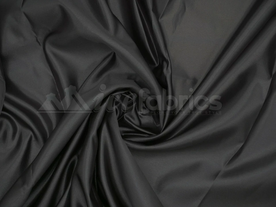 Tela satinada nupcial negra sedosa por yarda - satén grueso suave - Foto 4 de 4