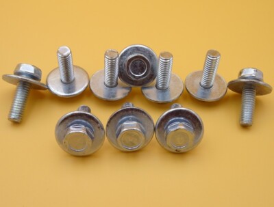 10x Befestigung Schrauben  Karosserieschrauben M6x1,0  F6 23mm Silber 490