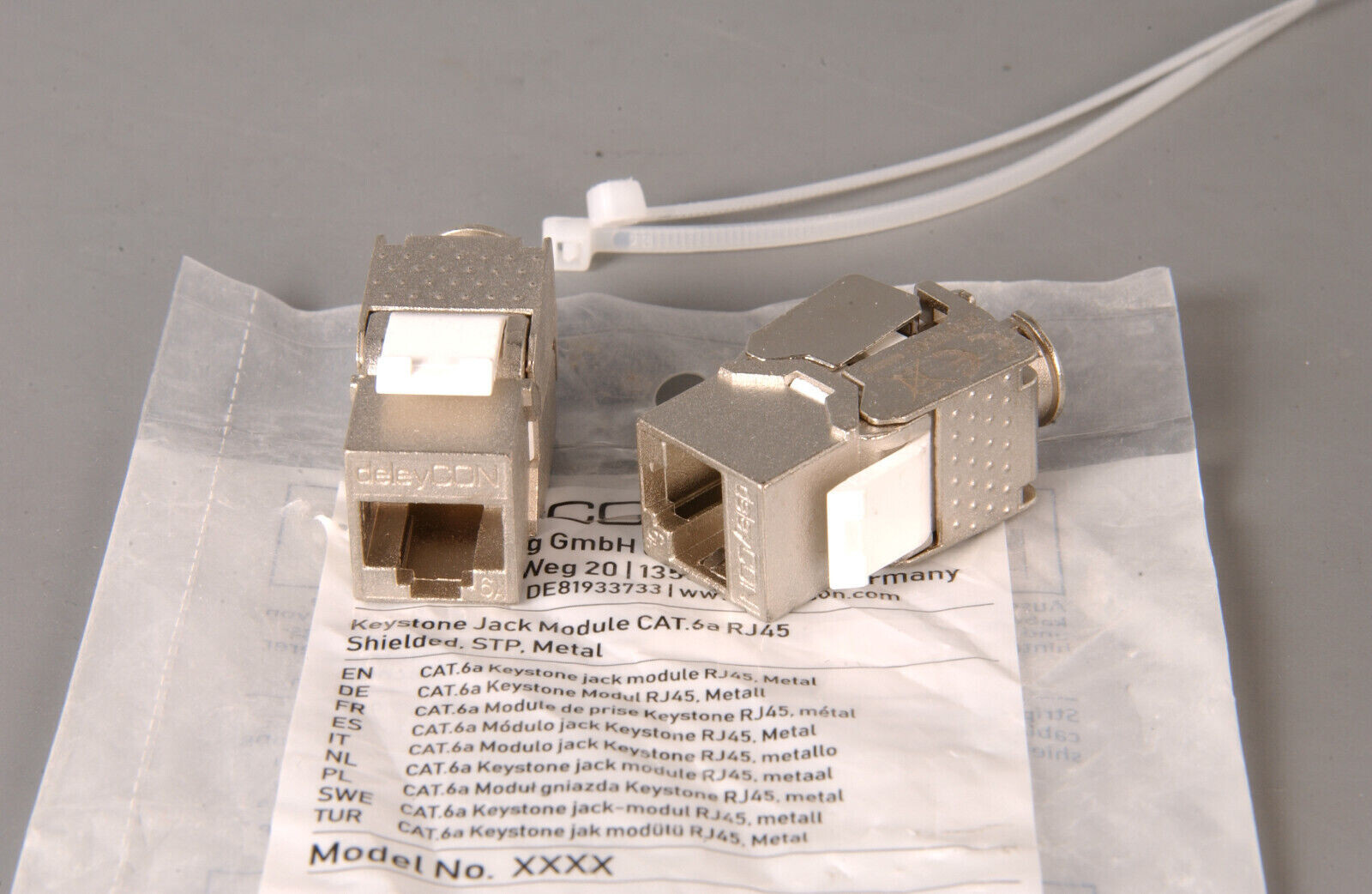 4x presa dati Keystone Jack Module CAT.6a RJ45 Adattatore Keystone per RJ45 4 pz