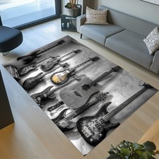 Guitar Rug, Guitar Art Rug, Guitar Themed Rug, Guitar Design Rug, Fan Rug,Guitar